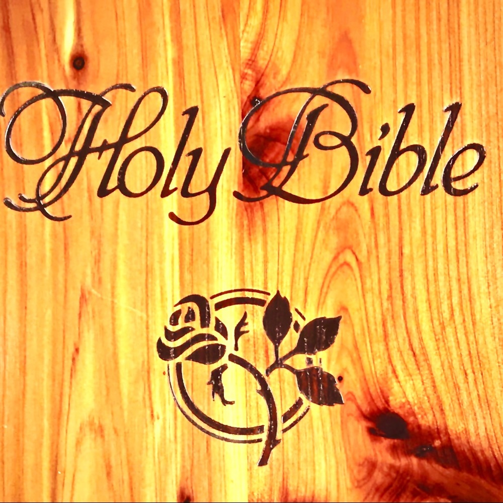Holy Bible Cedar Box w/ King James Bible